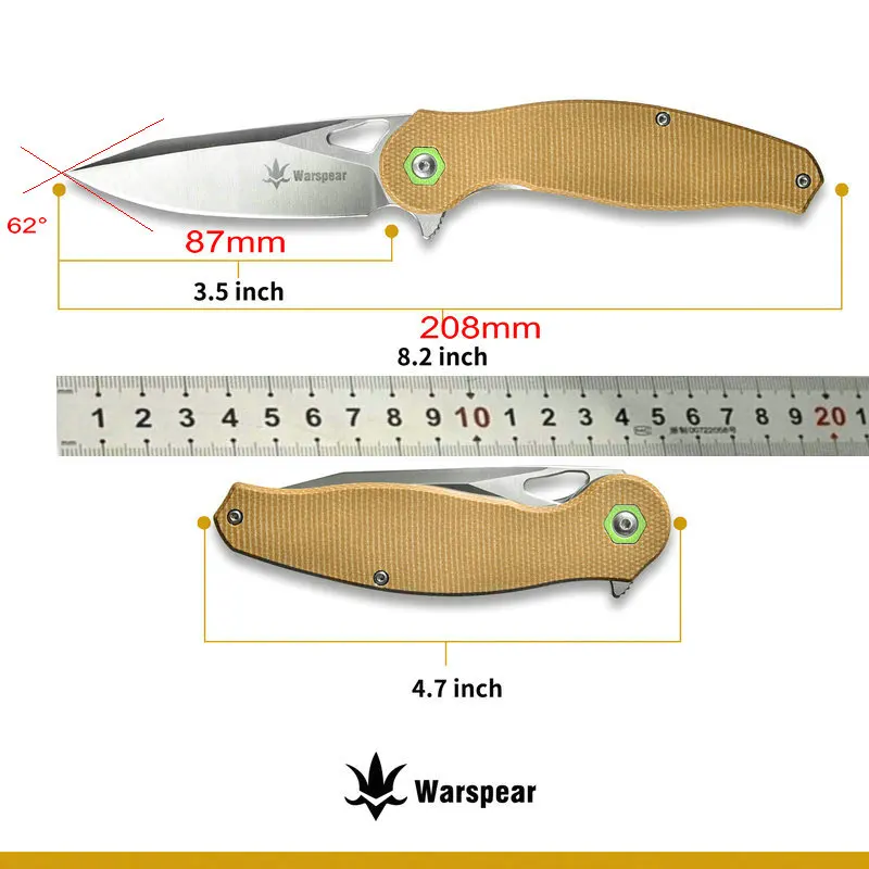 

Trskt 14C28N Flipper Pocket Knife Tactical Folding Knives Rescue Camping Hunting Knives Ball Bearing Micarta Handle,Dropshipping