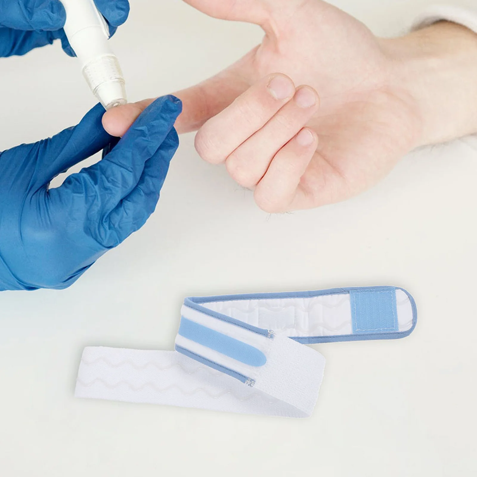 

2pcs Urine Bag Fixing Strap Durable Adjustable Holders Band Blue White Hospital Practical Leg Straps Catheter Fixing Strap