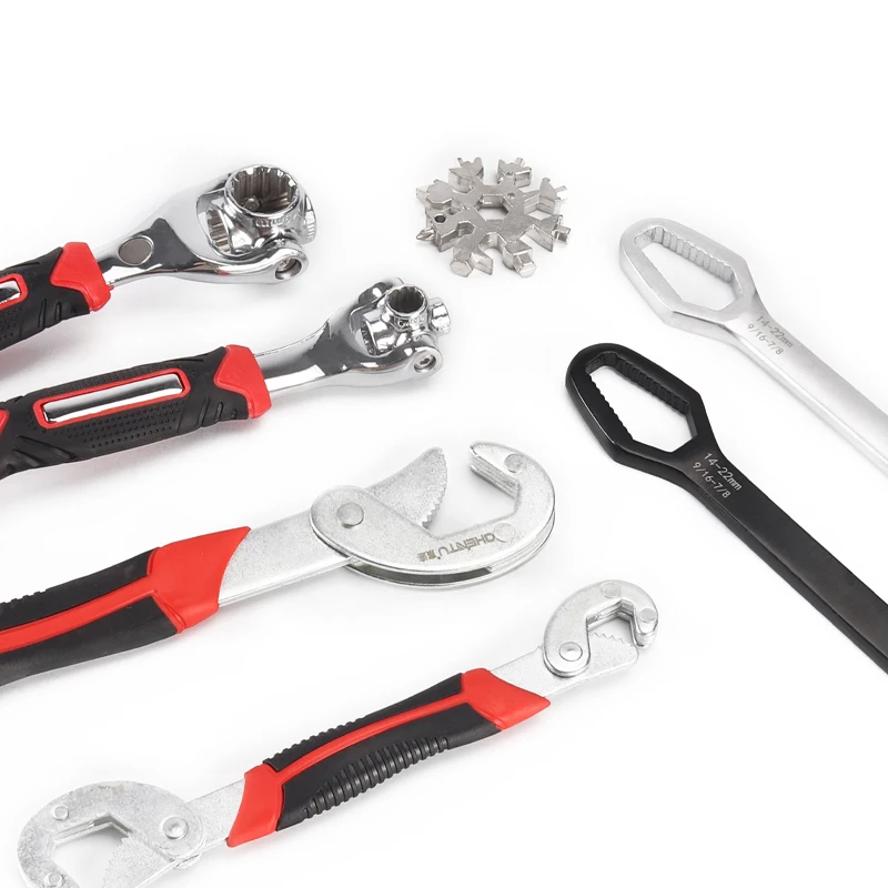 Multifunctional non-slip plum wrench with magnetic double head self-tightening universal activity tool set 16 in 1
