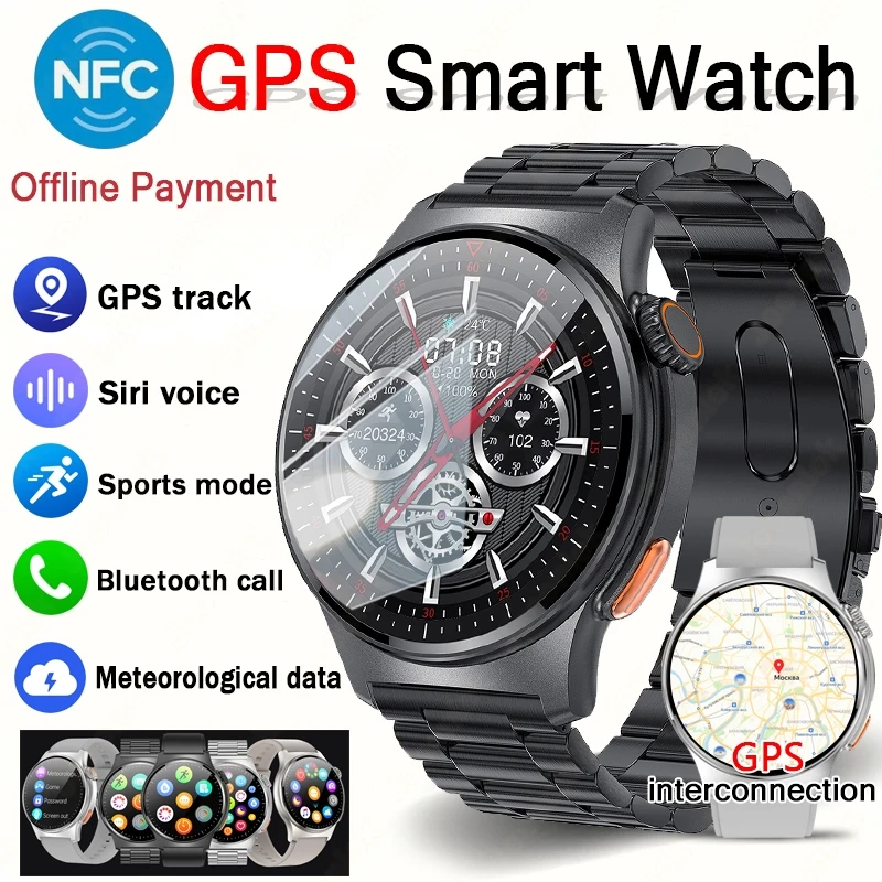 

GPS Sports Smartwatch Men's Weather Data Waterproof Watch NFC ECG+PPG Monitoring AI Voice Assistant Smart Watch 2025 New