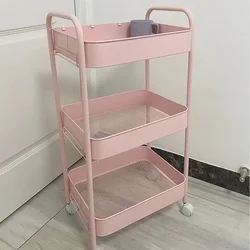 5-layer Floor-standing Kitchen Bathroom Toilet Mobile Baby Supplies Bedroom Bedside Snack Storage Rack Wheel Trolley Rack