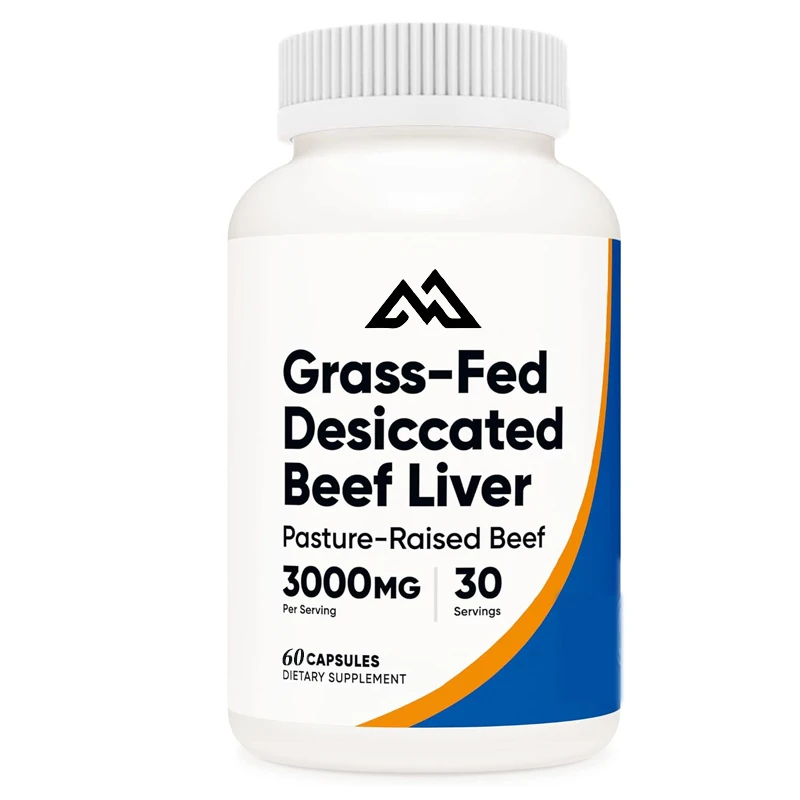 

Grass fed Dried Beef Liver Capsules 3000mg, 60 capsules - hormone free, non genetically modified farm raised, free range beef