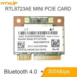 RealTek RTL8723AE 300Mbps + Bluetooth4.0 Half Mini PCI-Express Wireless Wifi Card WLAN Wlan Combo Card