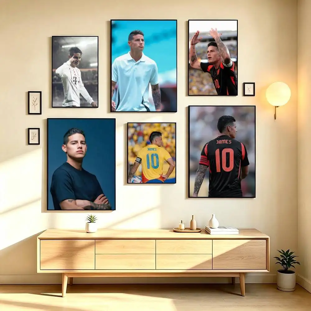J-James Rodriguez Football Player Poster High Quality Dorm Living Room Aesthetic Wall Decoration Painting Stickers Gift