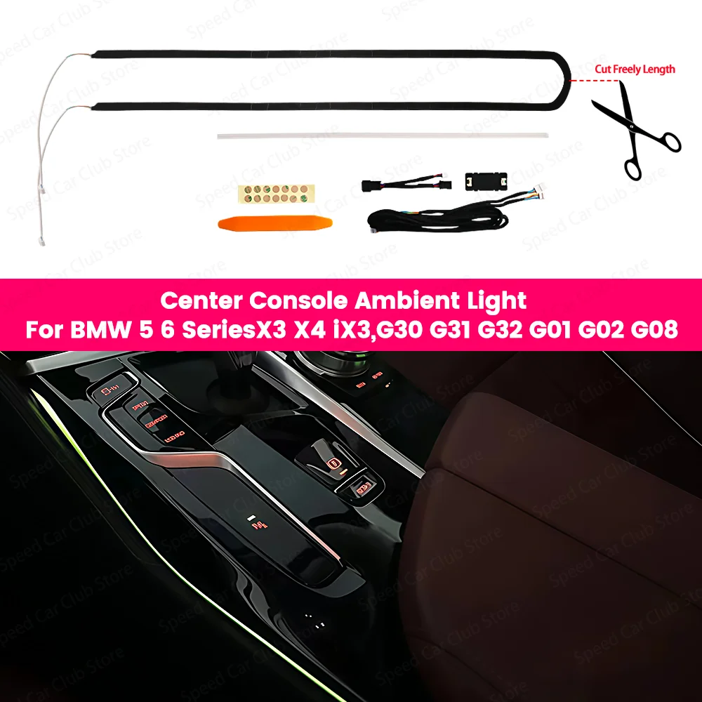 

11 Color LED Center Console Ambient Light for BMW 5 Series 6 Series X3 X4 iX3 G30 G31 G32 G01 G02 G08 Adjustable Mood Lighting