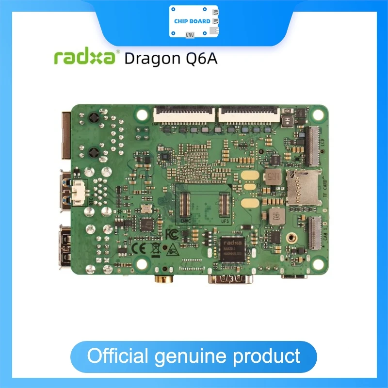 Radxa Dragon Q6A Edge AI Development Platform, Powered by Qualcomm QCS6490 SoC, Octa-Core CPU, LPDDR5