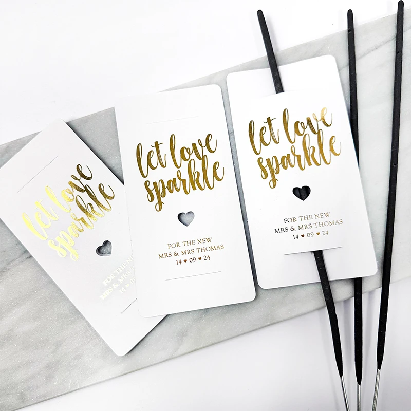 Personalized Sparkler Tags for Wedding Engagement, Celebrations, Anniversaries, Custom Sparkler Tags, Let Love Sparkle 3