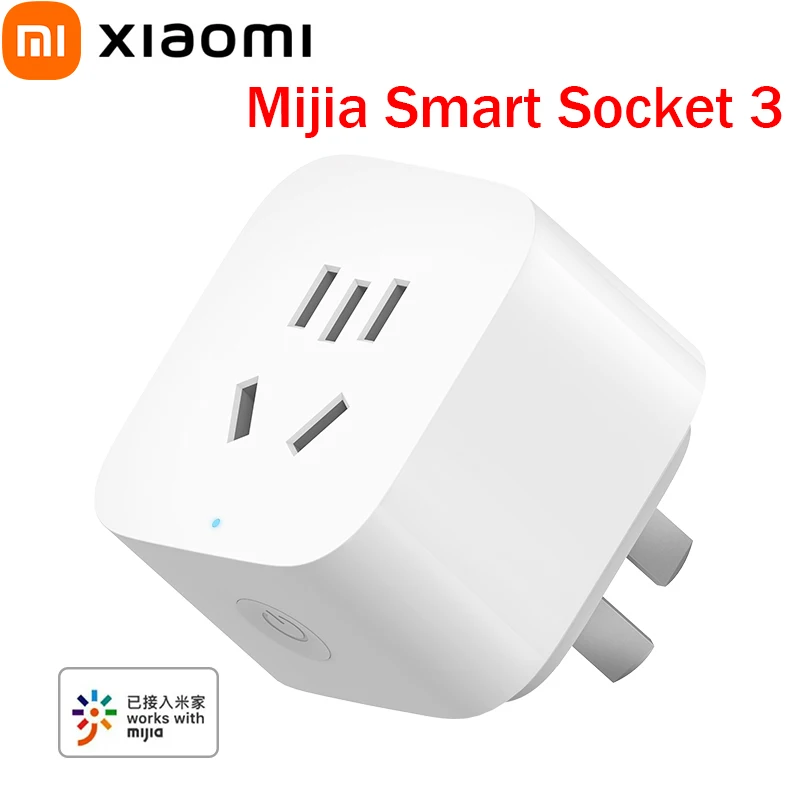 Xiaomi Mijia Smart Socket 3 Wireless Remote Control 2.4GWIFI Power Statistics Version Adaptor Power On Off Work With Mi Home APP