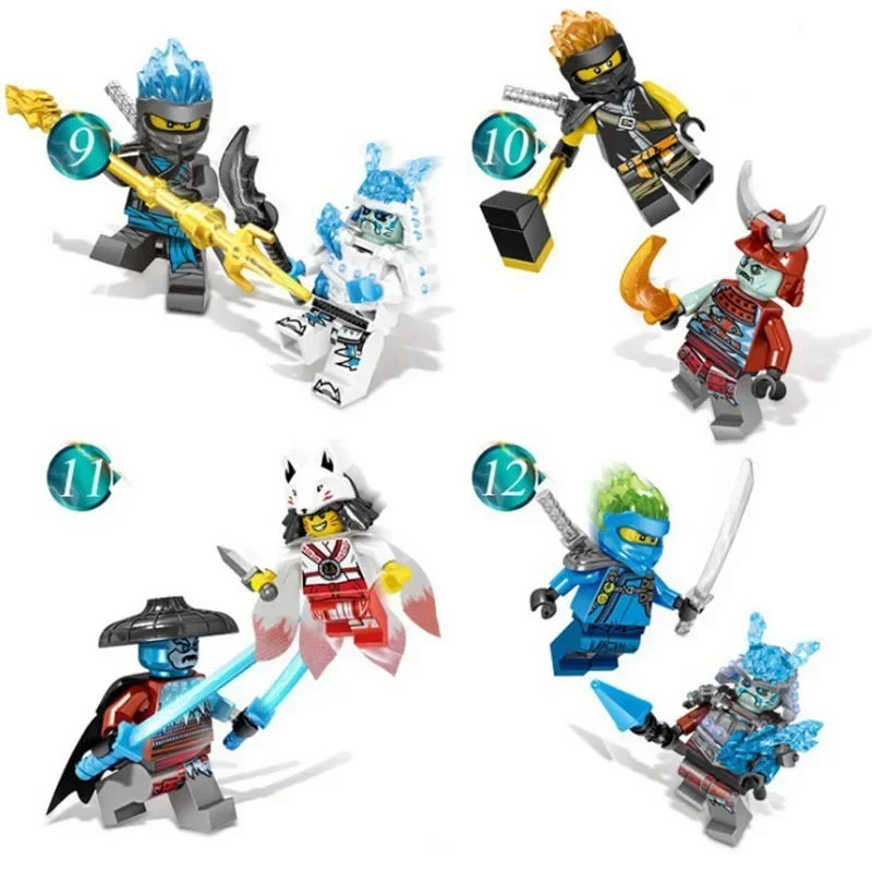 Ninjago-minifiguras DE ACCIÓN DE 24 piezas para niños, juguetes de bloques de construcción, colección de muñecos de batalla, regalos de cumpleaños