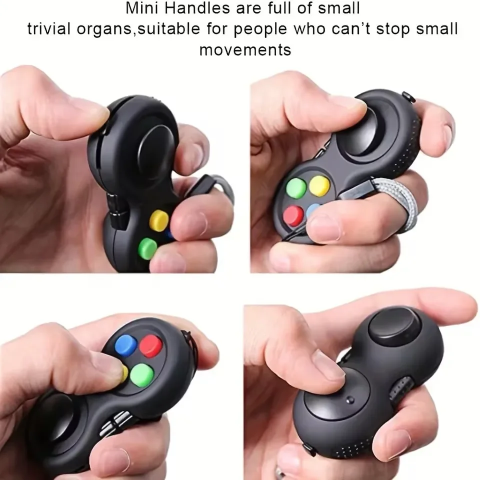 Premium Quality Fidget Controller Pad with 8 Fidget Functions Game Focus Toy Cube Relieves Stress and Anxiety Toys for Gifts