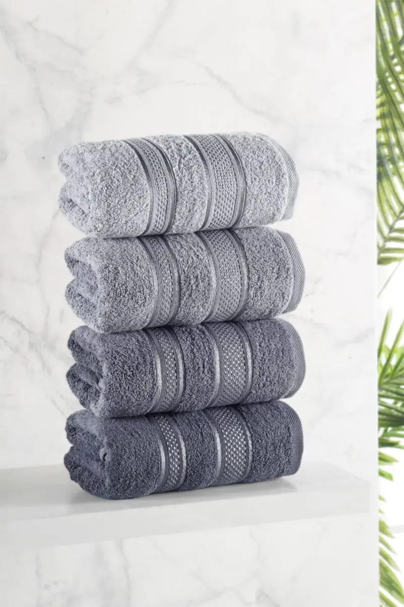 Bath Towel Set 100 Cotton 4 Pcs 50x85 Face HandTowel Cotton Highly Absorbent Bathroom Towels (Pack of 4)