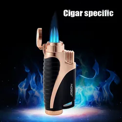 Jobon Windproof Butane Gas Lighter Metal Igniter Barbecue Spray Gun Three Hole Straight Fire Blue Flame Cigar Lighter Home Tools