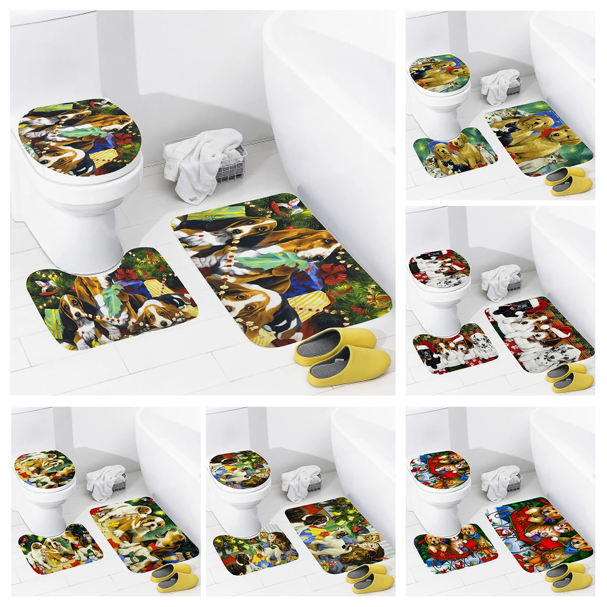 Home bathroom floor mats Bath Foot mat Animal oil paint style modern bathroom accessorie rug Toilet mat Bathtub anti-slip carpet