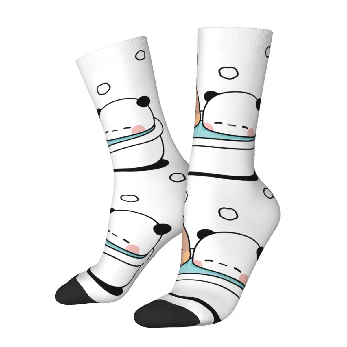 Happy Funny Men's compression Socks Novelty Retro Harajuku Milk and Mocha Bubu Dudu Hip Hop Novelty Pattern Crew Crazy Sock