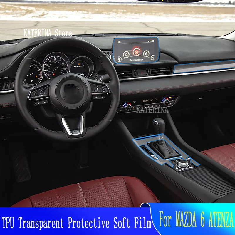 

For MAZDA 6 ATENZA (2017-2019)Anti-scratch Car Interior Center Console Navigation Transparent TPU Protective Film