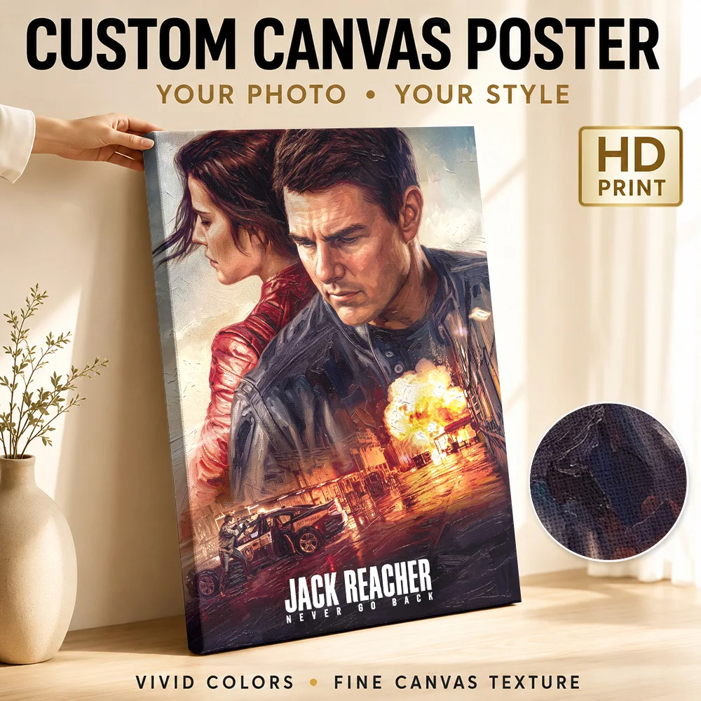 Jack Reacher Never Go Back Framed Canvas Print Poster Customized Modern Aesthetic Wall Paintings Decoration for Office Hallway