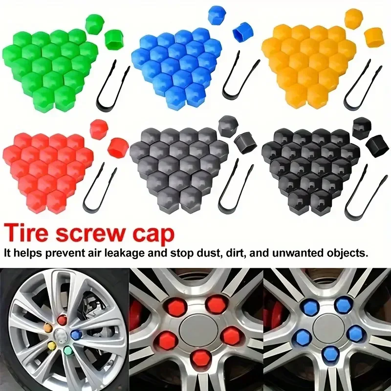 ฝาครอบน็อตล้อรถยนต์ 20 ชิ้น ป้องกันสนิม ฝาครอบป้องกันสกรูดุมล้อรถยนต์ ฝาครอบน็อตล้อรถยนต์ ขนาด 17/19/21 มม.