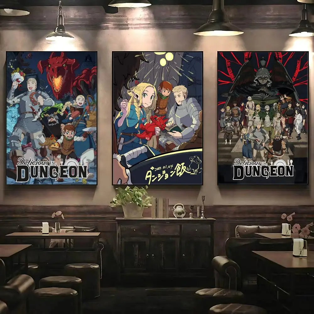 anime Delicious in Dungeon Poster Poster HD Printing Premium Style for Home Decor for Bedrooms Hallways Cafes Gift