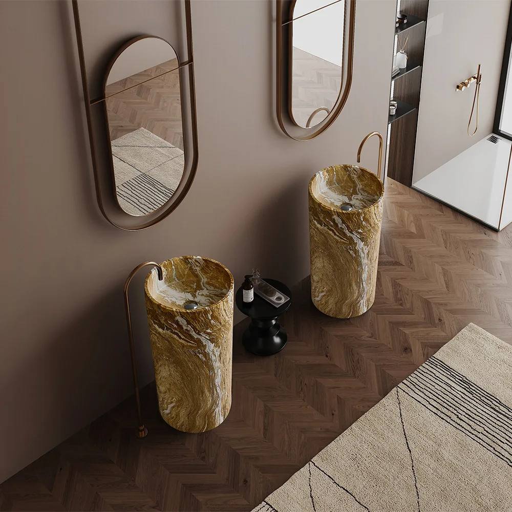Bathroom Basin Sink For Hotel Lobby, Easy Assembly Sturdy Durable Stable Construction Space Saving Ergonomic Comfort Design