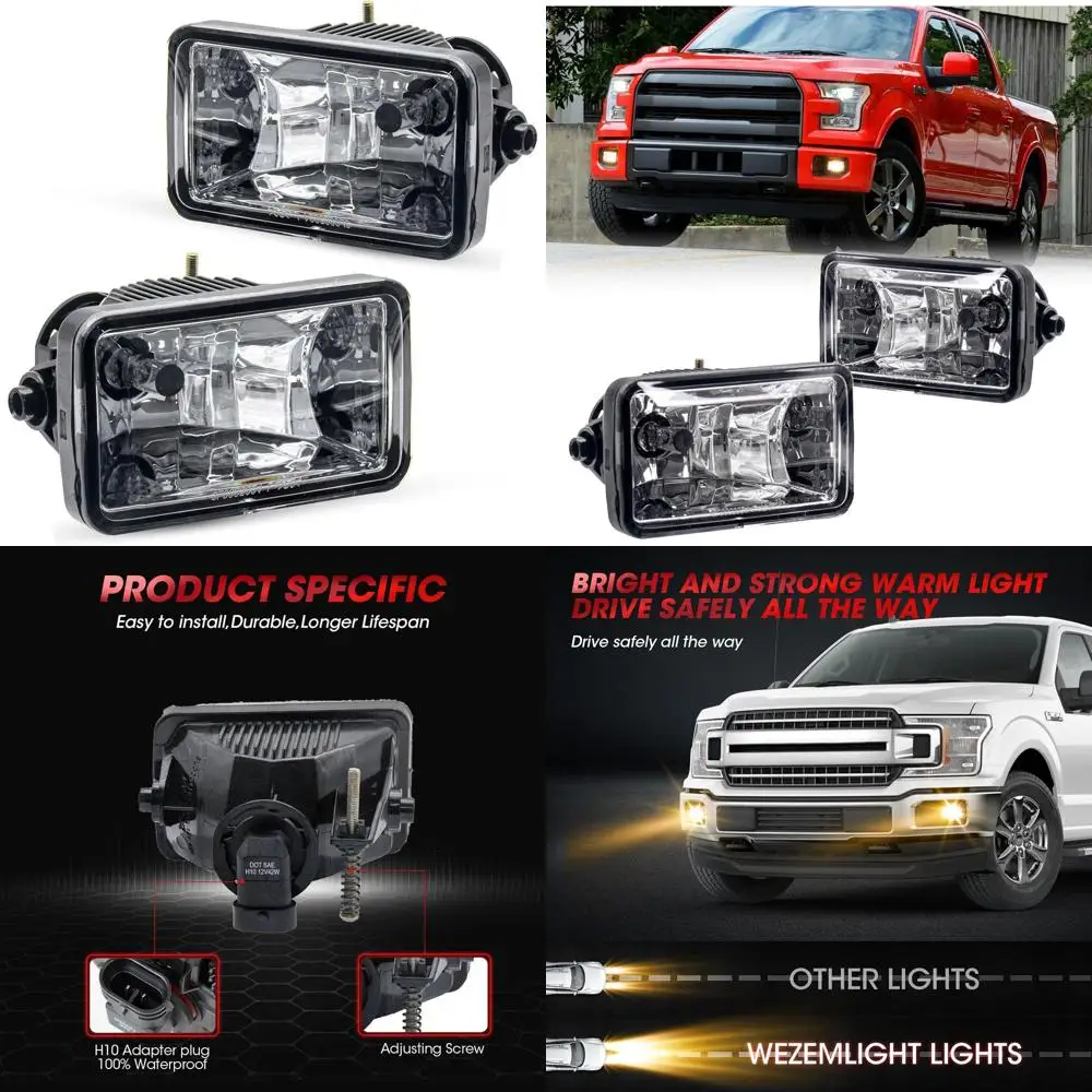 

2015-2020 Ford F-150 и 2017-2018 Сверхмощная противотуманная фара в сборе с прозрачными галогенными лампами H10 12 В 42 Вт (пара)
