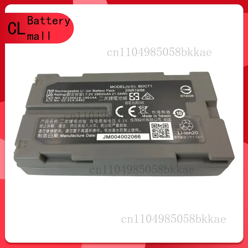 

New BDC71 7.2V 2993mAh Rechargeable Battery for Top GM52 CX-52 ES-52 Total Station Li-ion Battery