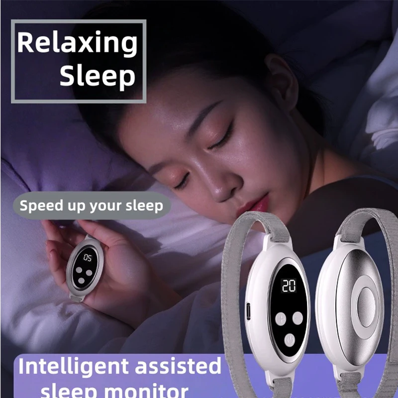 Low-Frequency Pulse Sleep Device, Portable Rechargeable Aid for Stress Relief, Relaxation & Better Sleep