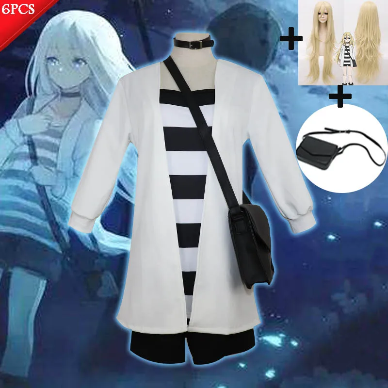 6 Stück Engel des Todes Rachel Gardner Cosplay Kostüme Rachel Gardner täglich volle Jacke T-Shirt Shorts japanische Kimono Ray Tasche