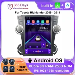 Android 14 Auto Wireless Carplay 9.7 '' For Toyota Highlander 2009 - 2014 Car Radio 4G WIFI Multimedia Video Player Navigation