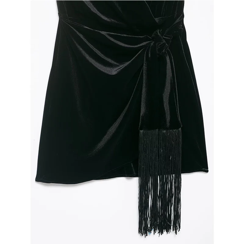 Gaun Wanita Musim Gugur 2025 Mode Baru Slim Kerah V Elegan Mini Pesta Gaun Wanita Musim Gugur Chic Street Gaun Remaja