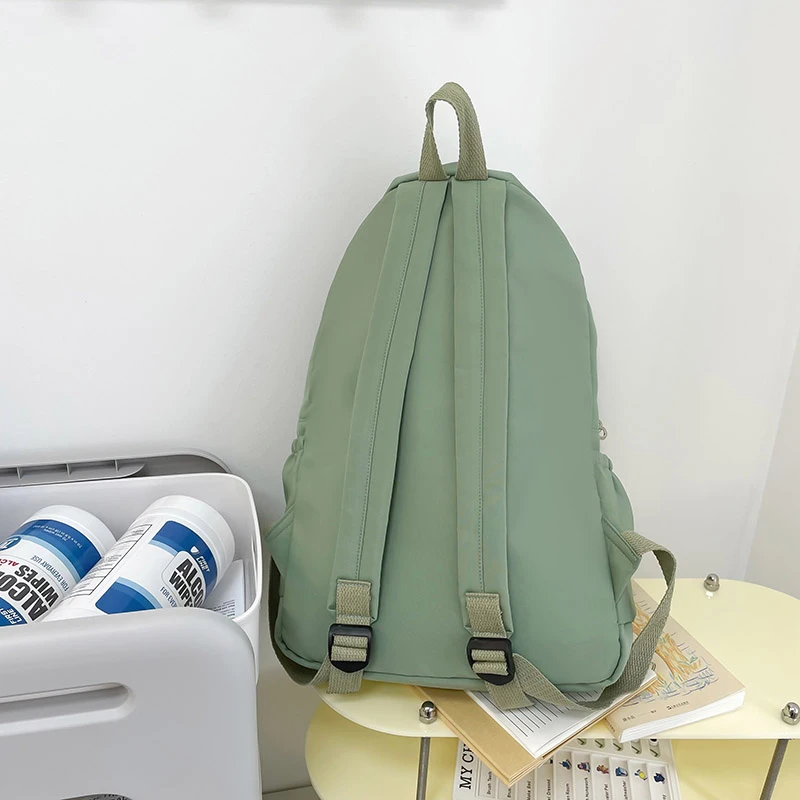 Zaino casual semplice in tinta unita Borsa leggera e per studenti delle scuole superiori Zaino multifunzionale adatto per viaggi, scuola
