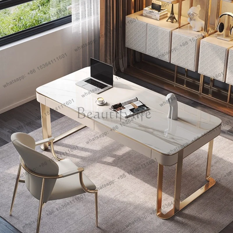 FG Modern Nordic Designer Office Desk Computer High Sence Rock Plate Office Desk Luxury Advance Office Furniture Bureau XYOD