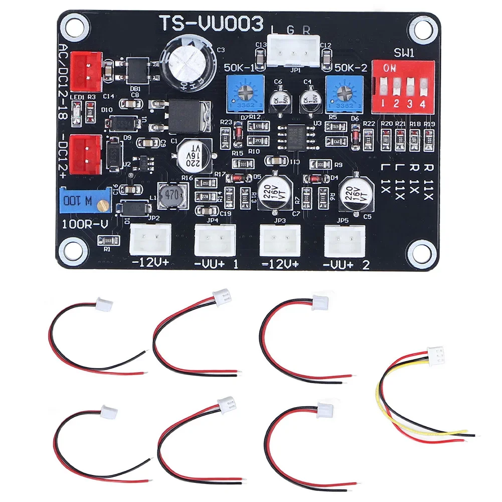 TS VU003 VU Meter Driver Board Adjust VU Meter Driver Panel Backlight High-frequency Low-pass Panel 74 X 50 Mm Accessories