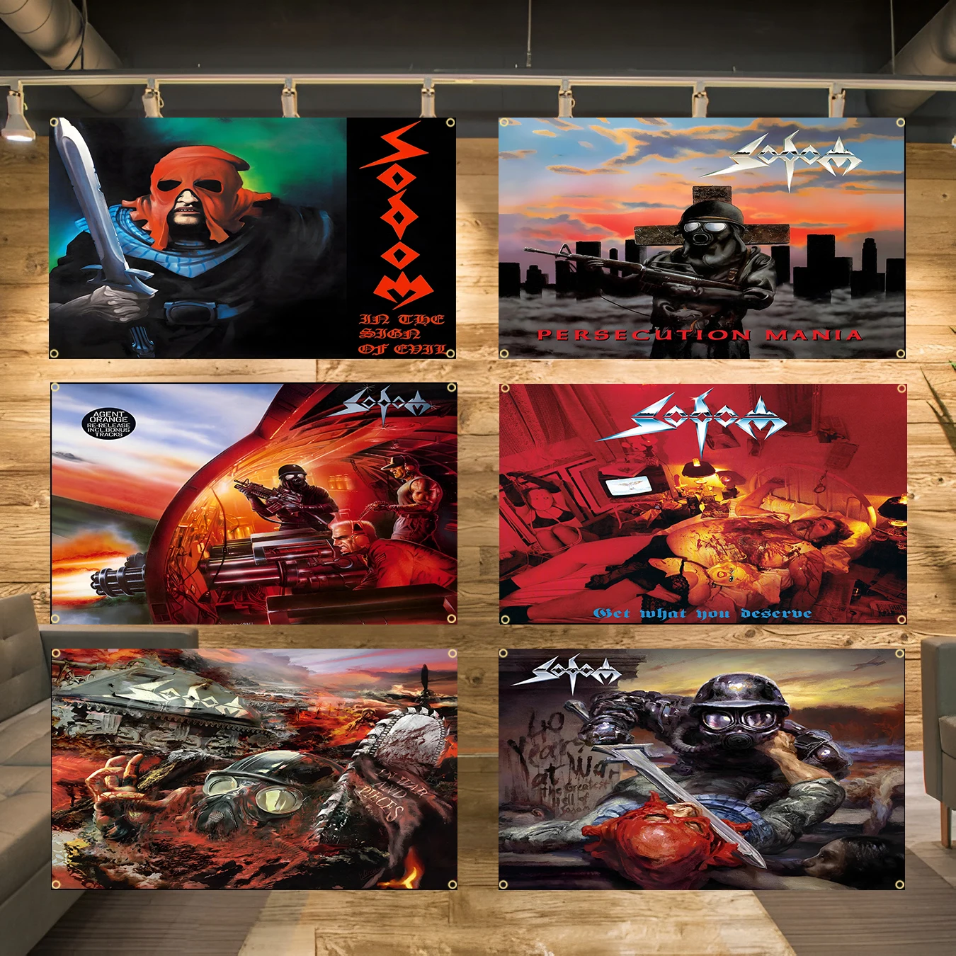 90x150cm 3X5FT S-Sodoms Heavy Rock Band Flag Polyester Printed Banner for Garage Wall Art Out Door Decoration