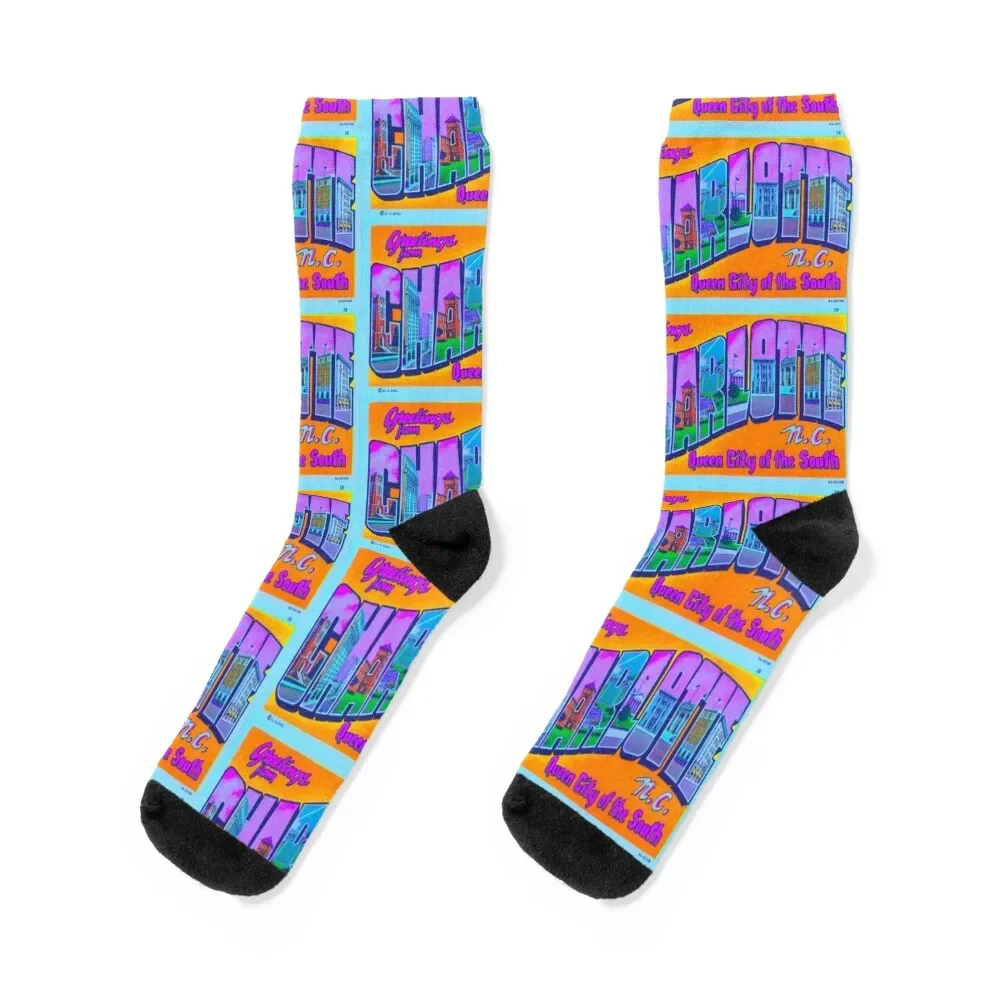 

Charlotte NC Socks Lots Stockings anti slip football custom sports Luxury Woman Socks Men's