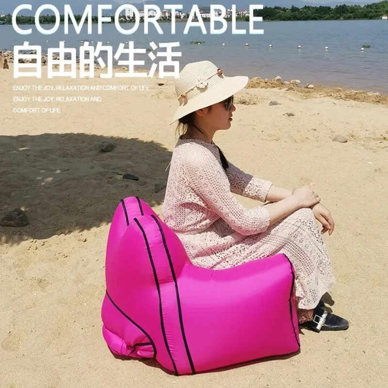 Asiento de playa inflable para exteriores, silla de salón impermeable, asiento de playa portátil, bolsa de frijoles para Picnic y Camping