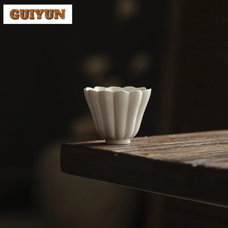 2pc/set Plant Ash Handmade Master Cup Zen Ceramic Tea Cup Small Tasting Mug Vintage Fragrance Cup Mug Chinese Teaware Ornaments