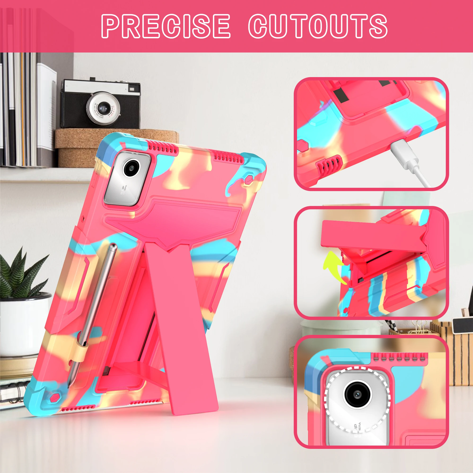 Case for Lenovo Tab M11(TB-330FU/TB-330XU)11 inch /K11/Xiaoxin Pad 2024 Heavy Duty Protection Shockproof Rugged Cover with Stand