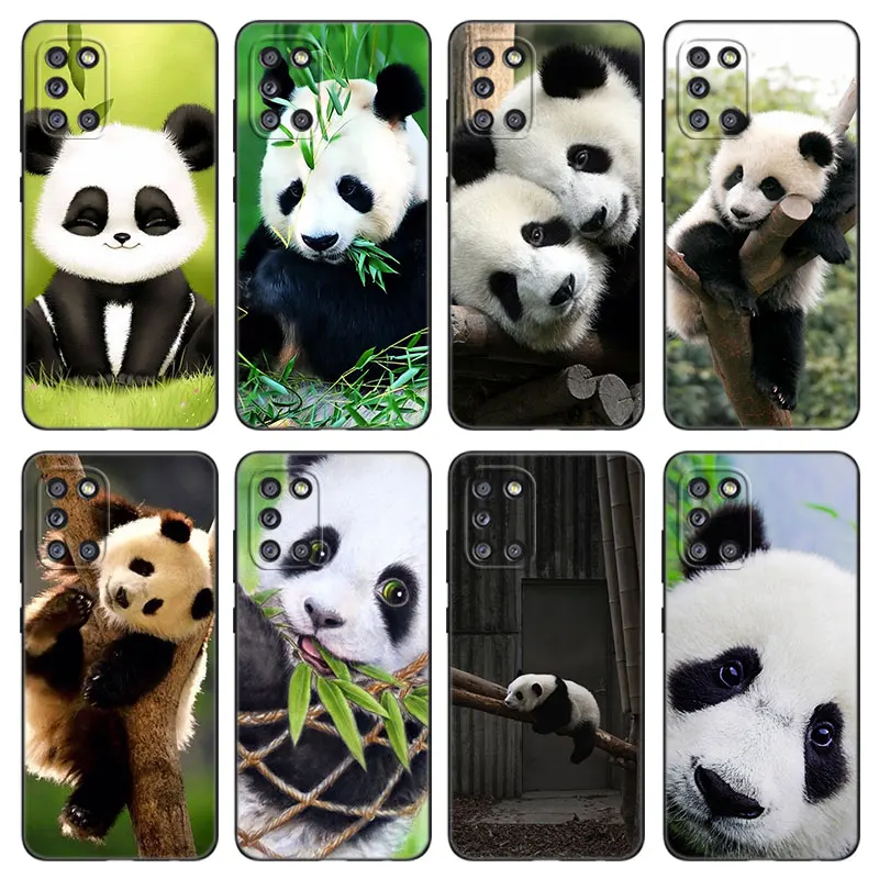 Cute Animal Panda Phone Case For Samsung Galaxy A01 A03 Core A02 A10 A20 S A11 A30 A40 A41 A5 2017 A6 A8 Plus A7 2018 Soft Cover