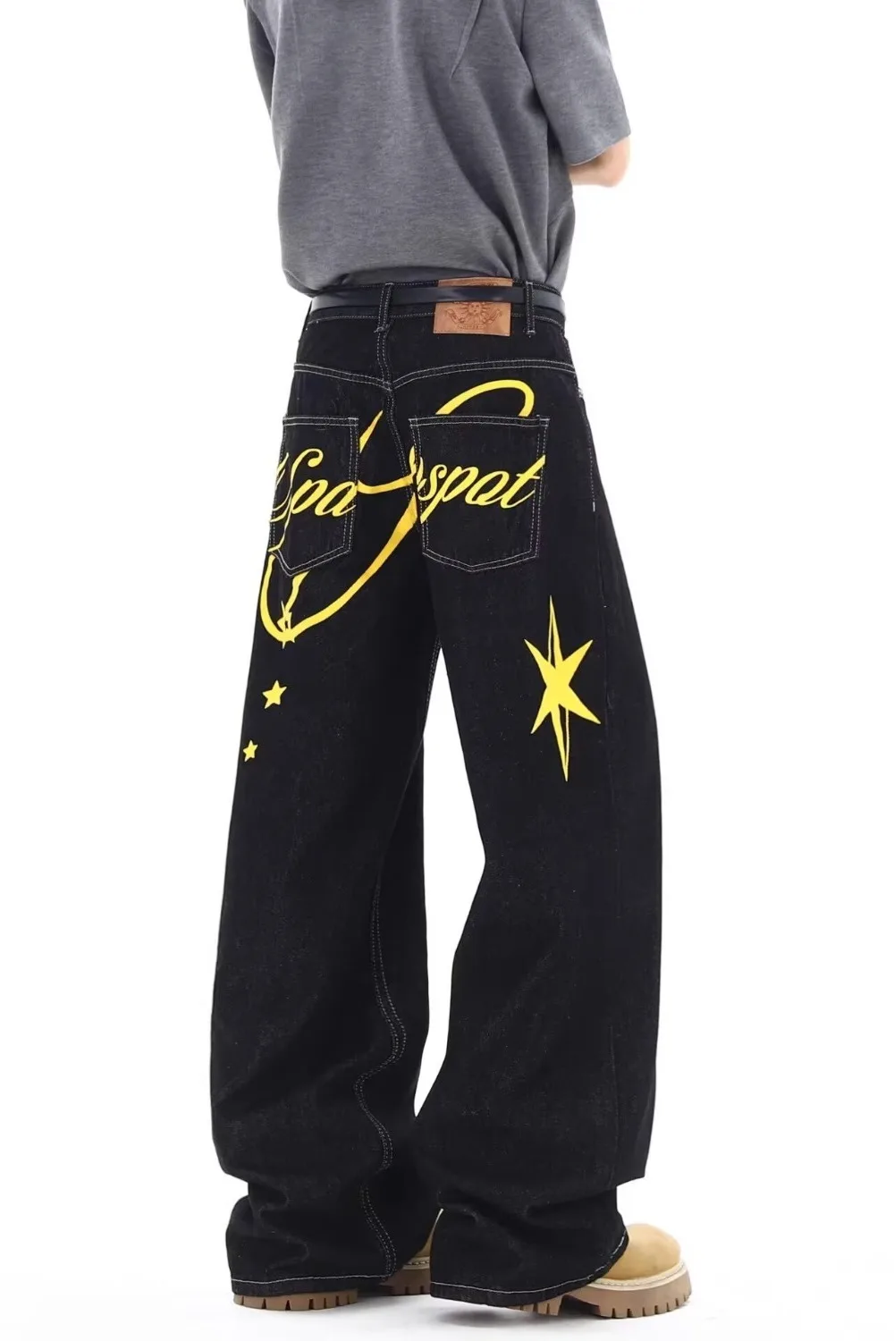 Jean avec trou pour homme, pantalon Vintage décontracté, jambe droite, mode coréenne, Streetwear, pantalon Harajuku