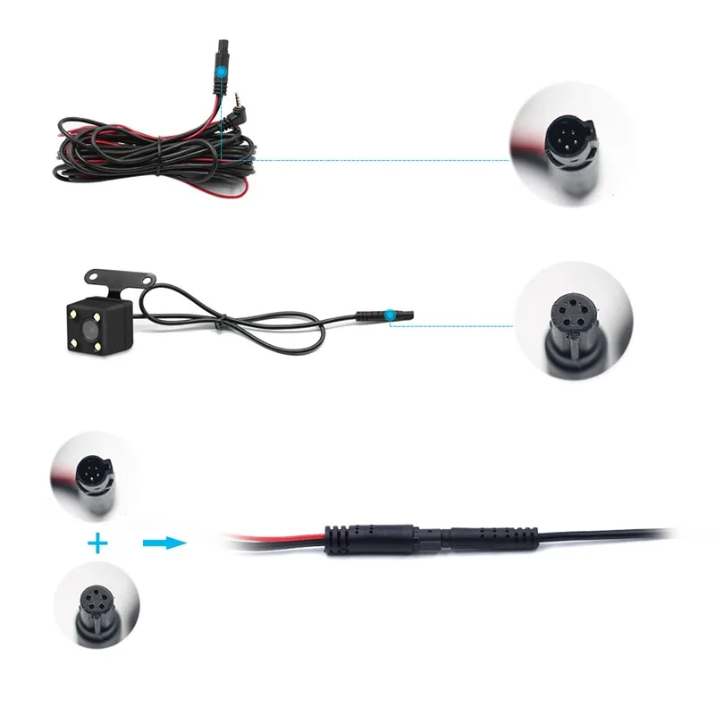 HD Night Vision Waterproof Reversing Camera with 4 Full-Color LEDs & 5-Pin Connector