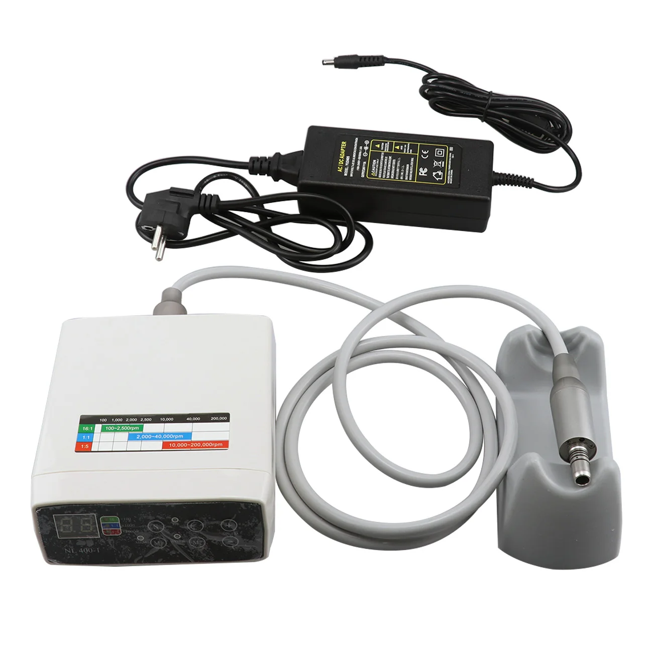 NL 400-1 Tandheelkundige Borstelloze LED Micro Motor Geschikt Voor 1:1/1:5/16:1 E-type Handstuk Tandheelkunde Lab Apparatuur 2/4 Gaten - afbeelding 2