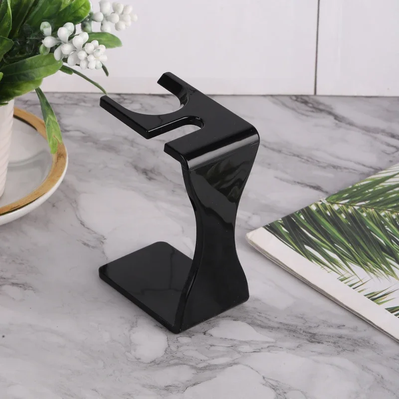 Yaqi Creamy Black Solid Color Cheap Shaving Brush Razor Holder For Men Shaving Brush Tool Fashion Simple Travel Shaving Holder
