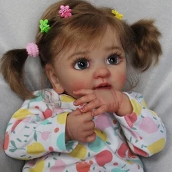40CM Cute Reborn Baby Girl Doll Layla Lifelike 3D Painting with Veins Multiple Layers Gifts for Adults