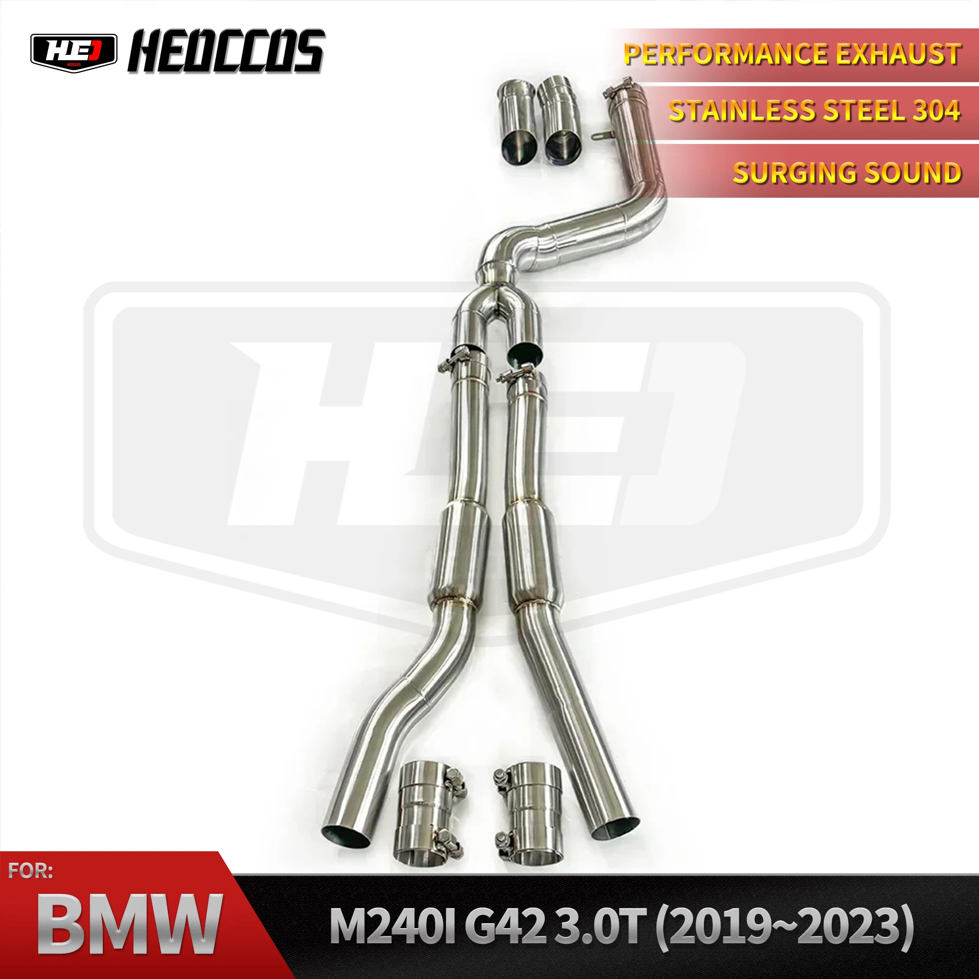 

HEO High Performance Stainless Steel Exhaust System for BMW G42 M240i 3.0T B58 Exhaust Mid-pipe