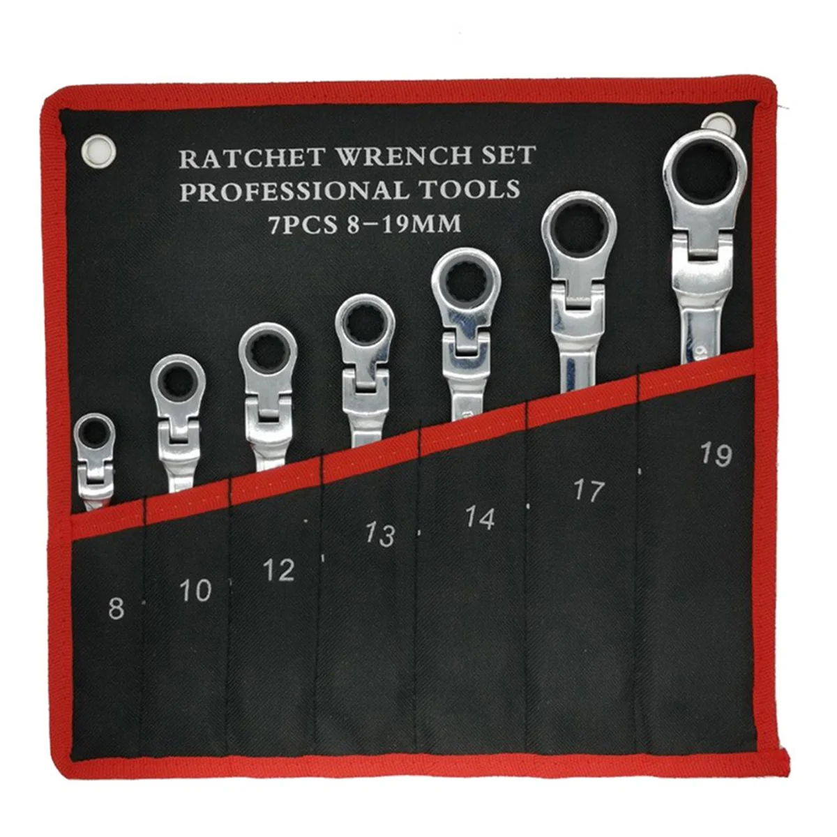 7PCS Ratcheting Wrench Set, Standard Metric Combination Ratchet Wrenches Set for Car Repair and Household Repair