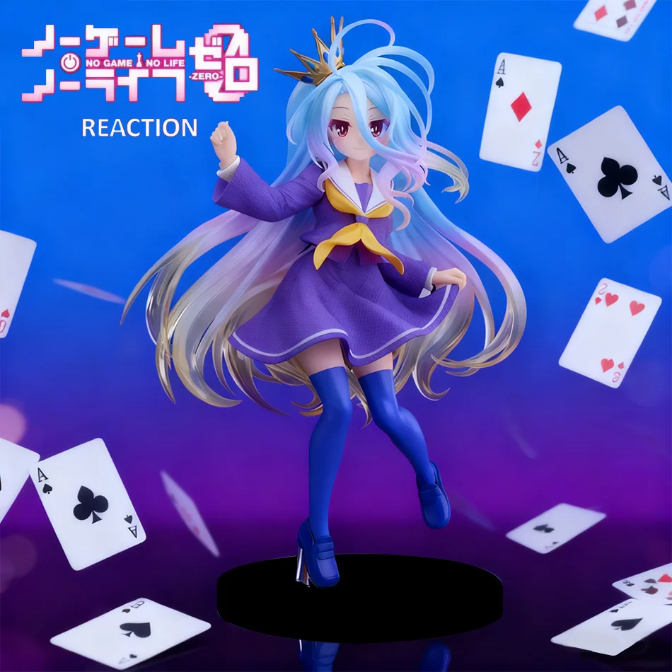 Branco Shiro No Game No Life Anime PVC Figura 18,5 cm Ornamento de ação Brinquedo modelo colecionável para presente de feriado