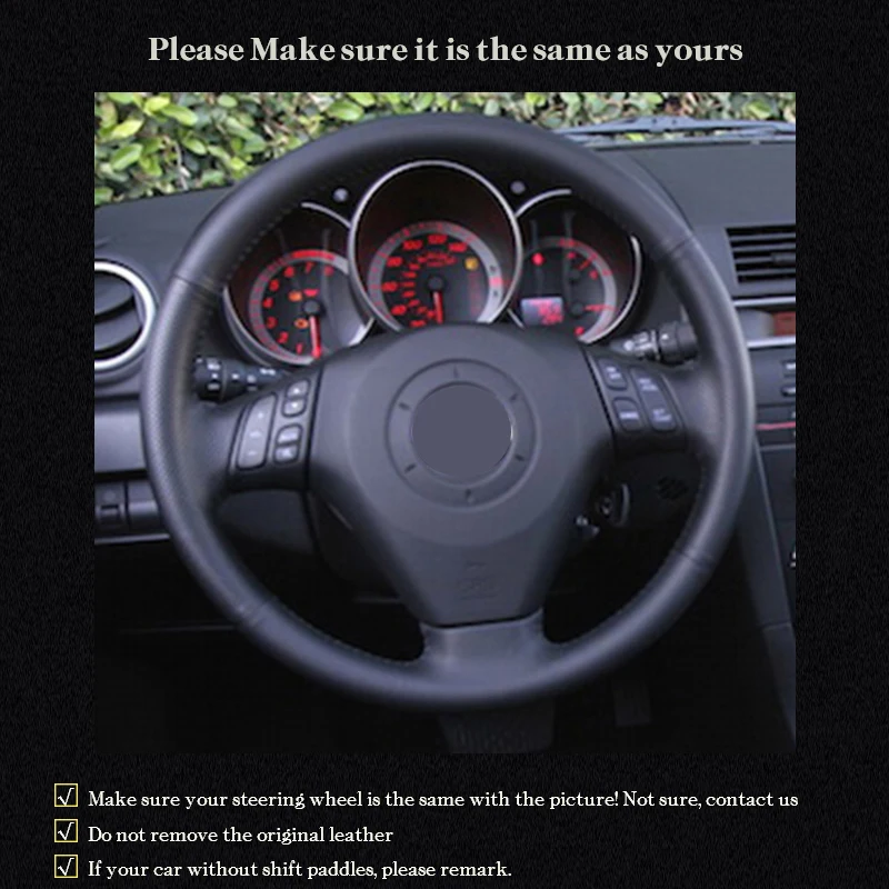 Custom Car Braid Steering Wheel Cover for Mazda 3 Axela 2003-2009 Mazda 6 Atenza 2004-2008 Mazda 5 2004-2010 Auto Wheel Covers
