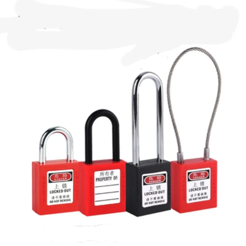 Nylon Lock Security Padlock Plastic Shackle Multicolour Engineering Steel Safety Padlock 76mm ABS Safety Padlock with 1 Key