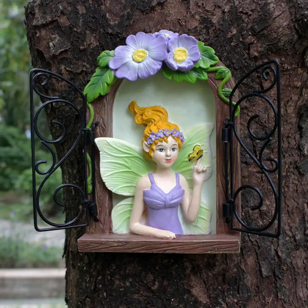 

Fairy Garden Ornament Whimsical Elf Garden Statue Tree Hug Outdoor Decor Durable Resin Uv Resistant Paint Hanging for Home