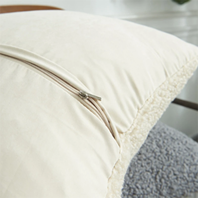 Inyahome Cozy Fluffy Pack of 1/2 Mohair Luxury Throw Pillow Covers Farmhouse Boho Cushion Case for Sofa Couch Home Decor White 5
